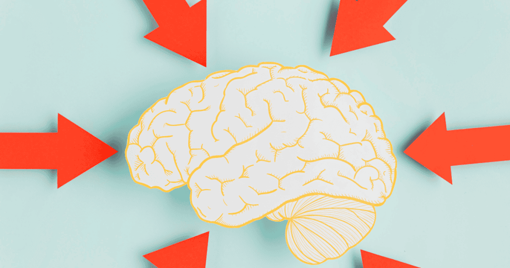 A central illustration of a brain is surrounded by several sharp red arrows pointing inward, visualizing a neurological structure that is fundamentally unreceptive to external support.